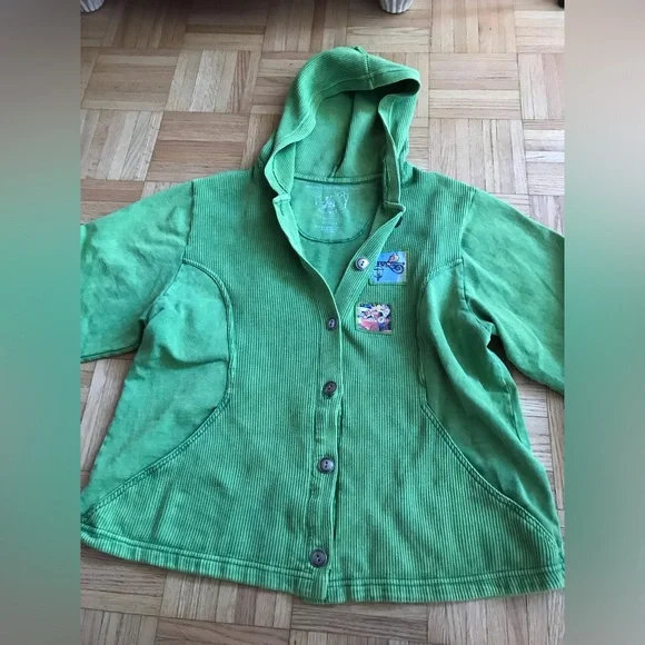 Michael Leu Collection (Boutique) Sweater Cardigan, 100% Cotton, Sweet Pea - XL - Picture 9 of 12